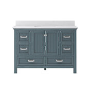 CRAFT + MAIN Brantley 48" Free Standing Single Basin Vanity Set with Cabinet and Quartz Vanity Top Harbor Blue
