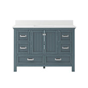 CRAFT + MAIN Brantley 48" Free Standing Single Basin Vanity Set with Cabinet and Quartz Vanity Top Harbor Blue