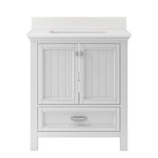 CRAFT + MAIN Brantley 30" Free Standing Single Basin Vanity Set with Cabinet and Quartz Vanity Top White
