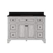 CRAFT + MAIN Ellery 48" Free Standing Single Basin Vanity Set with Cabinet and Black Galaxy Quartz Vanity Top Vintage Grey