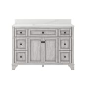 CRAFT + MAIN Ellery 48" Free Standing Single Basin Vanity Set with Cabinet and Calacatta Bianco Quartz Vanity Top Vintage Grey