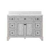 CRAFT + MAIN Ellery 48" Free Standing Single Basin Vanity Set with Cabinet and Carrara Vita Quartz Vanity Top Vintage Grey