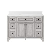 CRAFT + MAIN Ellery 48" Free Standing Single Basin Vanity Set with Cabinet and Snow White Quartz Vanity Top Vintage Grey