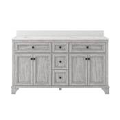 CRAFT + MAIN Ellery 60" Free Standing Double Basin Vanity Set with Cabinet and Quartz Vanity Top Vintage Grey