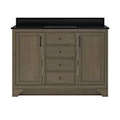 CRAFT + MAIN Lanagan 48" Free Standing Single Basin Vanity Set with Cabinet and Black Galaxy Quartz Vanity Top Shaded Timber