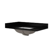 CRAFT + MAIN 37" Quartz Vanity Top with Backsplash and Sideplash Black Galaxy