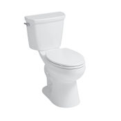 CRAFT + MAIN Easley Flush Guard 1.28 GPF Two Piece Elongated Toilet with Left Hand Lever - Seat Included White