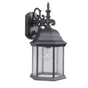 Craftmade Hex Style Cast Single Light 18-1/4" High Outdoor Wall Sconce with Clear Seeded Glass Textured Matte Black