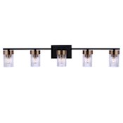 Craftmade Bond Street 5 Light 35" Wide Vanity Light Flat Black / Satin Brass