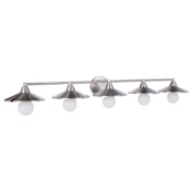 Craftmade Isaac 5 Light 46" Wide Vanity Light Brushed Polished Nickel