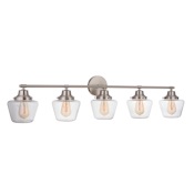 Craftmade Essex 5 Light 49" Wide Vanity Light Brushed Polished Nickel