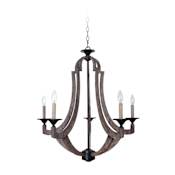 Craftmade Winton 5 Light 30" Wide Candle Style Chandelier Weathered Pine