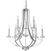 Craftmade Hayden 9 Light 29" Wide Candle Style Chandelier Chrome