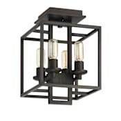 Craftmade Cubic 4 Light 11" Wide Semi-Flush Square Ceiling Fixture Aged Bronze Brushed