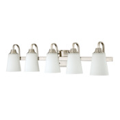 Craftmade Grace 5 Light 37" Wide Vanity Light Brushed Polished Nickel