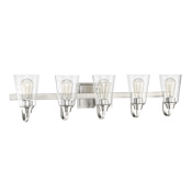 Craftmade Grace 5 Light 37" Wide Vanity Light Brushed Polished Nickel
