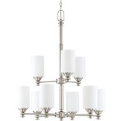 Craftmade Dardyn 9 Light 30" Wide Pillar Candle Chandelier Brushed Polished Nickel