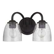Craftmade Serene 2 Light 14" Wide Bathroom Vanity Light with Seedy Glass Shades Espresso