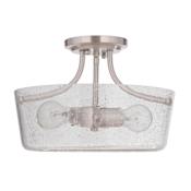 Craftmade Tyler 2 Light 13" Wide Semi-Flush Drum Ceiling Fixture Brushed Polished Nickel