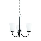 Craftmade Gwyneth 3 Light 20" Wide Chandelier Flat Black