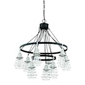 Craftmade Thatcher 9 Light 30" Wide Chandelier Flat Black / Brushed Polished Nickel