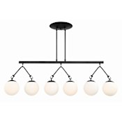 Craftmade Orion 6 Light 42" Wide Linear Chandelier Flat Black
