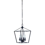 Craftmade Flynt 4 Light 12" Wide Taper Candle Pendant Flat Black