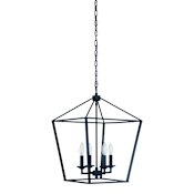 Craftmade Flynt 4 Light 16" Wide Taper Candle Pendant Flat Black