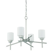 Craftmade Cadence 4 Light 25" Wide Pillar Candle Chandelier Satin Nickel
