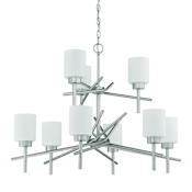 Craftmade Cadence 9 Light 32" Wide Pillar Candle Chandelier Satin Nickel