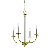Craftmade Stanza 4 Light 21" Wide Taper Candle Style Chandelier Brushed Polished Nickel / Satin Brass