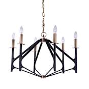 Craftmade The Reserve 6 Light 27" Wide Taper Candle Style Chandelier Flat Black / Painted Nickel