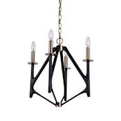 Craftmade The Reserve 4 Light 18" Wide Taper Candle Style Chandelier Flat Black / Painted Nickel