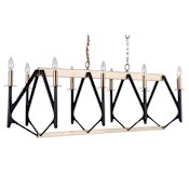 Craftmade The Reserve 10 Light 17" Wide Taper Candle Style Chandelier Flat Black / Painted Nickel