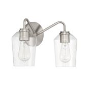 Craftmade Shayna 2 Light 15" Wide Vanity Light Brushed Polished Nickel