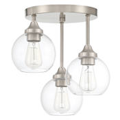 Craftmade Glenda 3 Light 15" Wide Semi-Flush Ceiling Fixture Brushed Polished Nickel