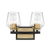 Craftmade Avante Grand 2 Light 13" Wide Vanity Light Flat Black / Satin Brass