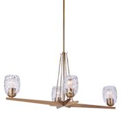 Craftmade Guiding Star 4 Light 15" Wide Linear Chandelier Satin Brass