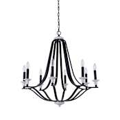 Craftmade Esme 8 Light 32" Wide Taper Candle Style Chandelier Flat Black / Matte White
