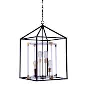 Craftmade Aaron 4 Light 19" Wide Pendant Flat Black / Satin Brass