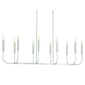 Craftmade Traci 10 Light 13" Wide Taper Candle Linear Pendant Brushed Polished Nickel