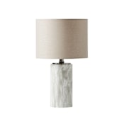 Craftmade 17" Tall Buffet Table Lamp with Fabric Shade White
