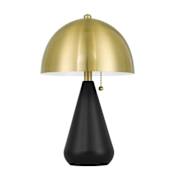 Craftmade Shelby 2 Light 15" Tall Buffet Table Lamp Flat Black / Satin Brass