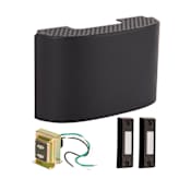 Craftmade Builder Chime Doorbell and 8.25" Chime Kit with Black Buttons Flat Black