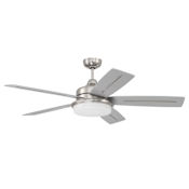 Craftmade Drew 54" 5 Blade Indoor Smart LED Ceiling Fan Brushed Polished Nickel