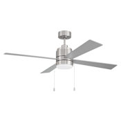 Craftmade McCoy 52" 4 Blade Indoor LED Ceiling Fan Brushed Polished Nickel