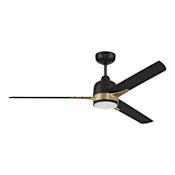 Craftmade Fuller 52" 3 Blade Indoor LED Ceiling Fan Flat Black / Satin Brass