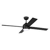 Craftmade Kelsey 52" 4 Blade Indoor LED Ceiling Fan Flat Black