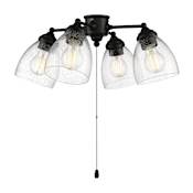 Craftmade 21" Wide 4LED Ceiling Fan Light Kit Flat Black