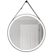 Craftmade 30" Diameter Circular Flat Framed Wall Mounted Bathroom Mirror with LED Lighting Flat Black